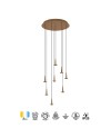 ANDROMEDA * Colgante Redondo 8xLED 5W 3000K W/T Cristal